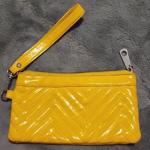Big Buddha Yellow Chevron Wristlet